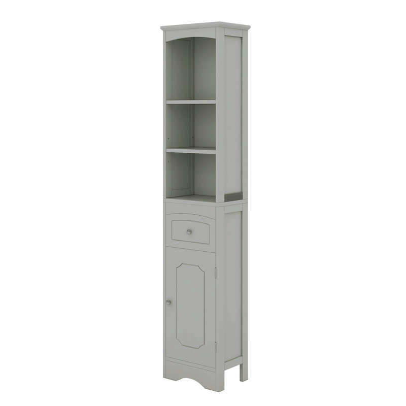 Armoire de rangement autoportante avec tiroir et tablette réglable, Gris
