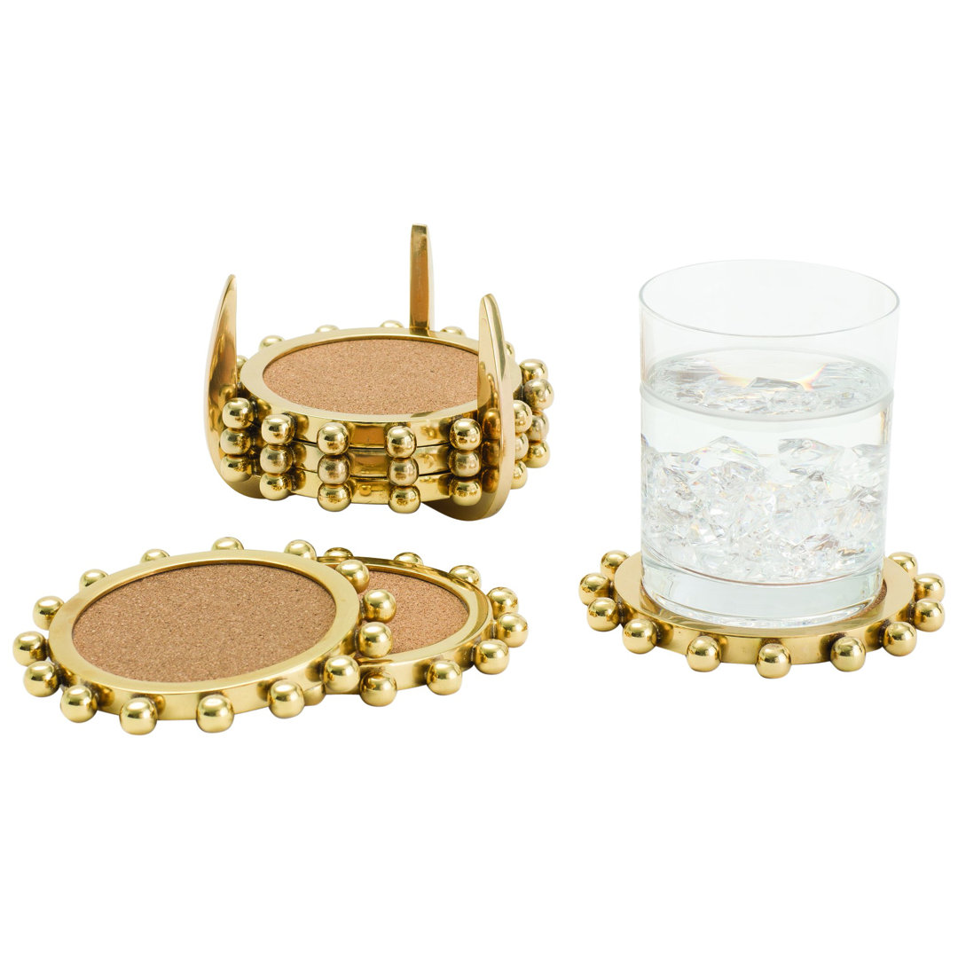 Starburst Crown Coaster-Brass (Set of 6) Mercer41