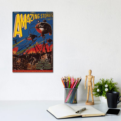 Magazine Cover, 1926 by Frank R. Paul - Wrapped Canvas Print
