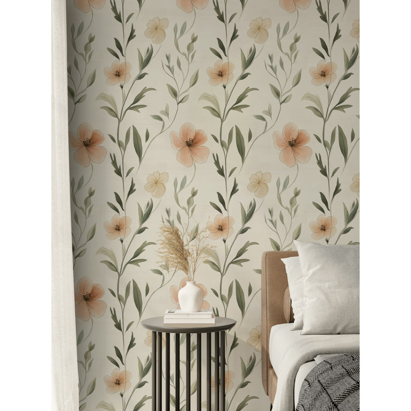 Décoration murale amovible à motif floral pastel