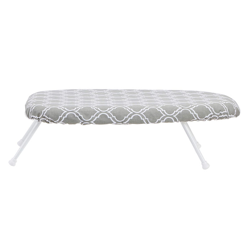 Compact Tabletop Ironing Board With Folding Legs, Trellis Removable Cover