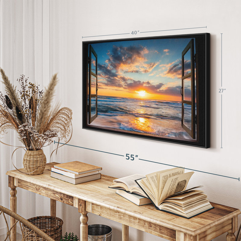 Plage «Window To Pacific Beach», reproduction sur toile, H 27 po x l 40 po