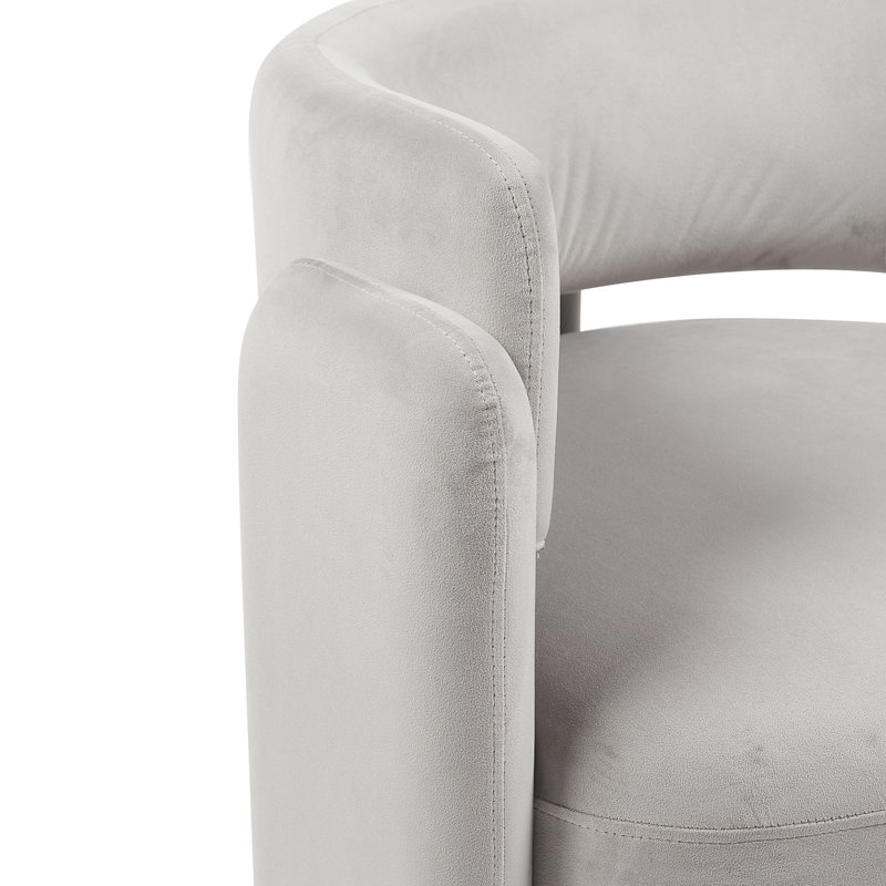 Hailey Velvet Occasional Chair, Light Grey