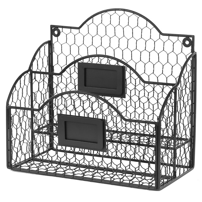 Mardella Wall 2 Slot Shelf Baskets Organiser with Mail Storage