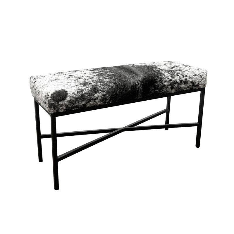 Upholstered Cowhide Bench