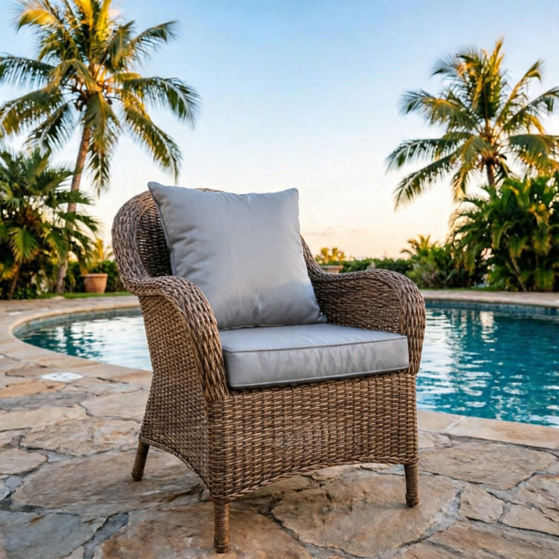 Water-Resistant Outdoor Seat Cushion Set with Back Cushion Removable Cover for Patio Sofa Couch, Fade Resistant, 4