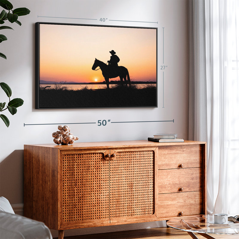 «Cowboy Silhouette Wall Art», H 27 po x l 40 po