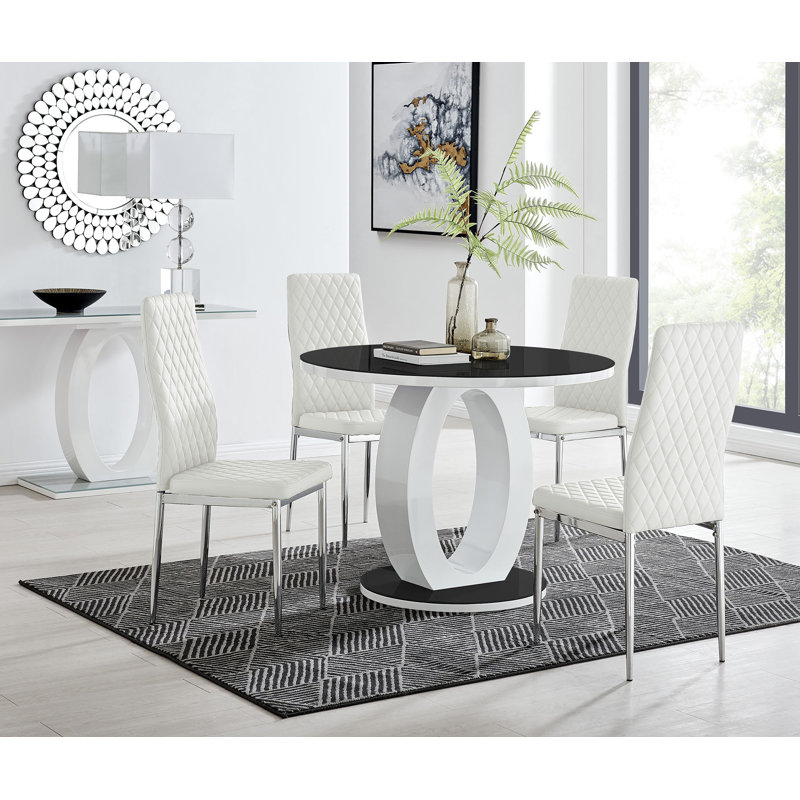 Scottsmoor 4 - Person Dining Set, Grey, White