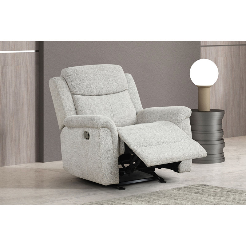 Contemporary Style Manual Glider Recliner Padded Track Arms