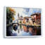 «Beige Canal Waterway Pointillism», reproduction sur toile-437469840-437469843