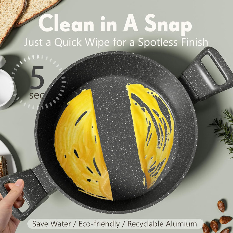 14 - Piece Aluminum Cookware Set, Gray