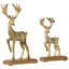 Figurines de Noël en métal texturé renne et fauve - 10,5 po - ensemble de 2-102333423