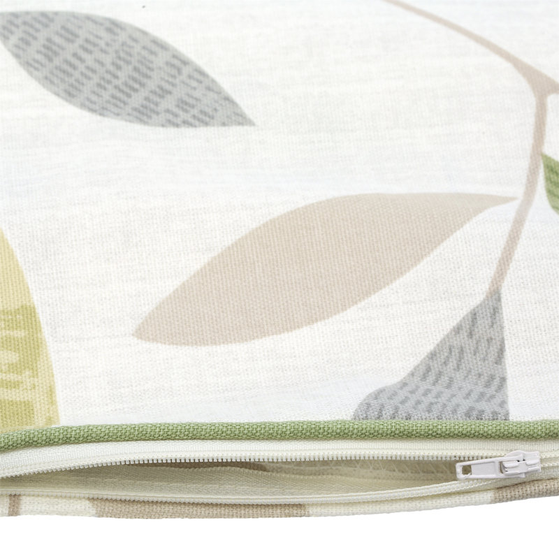 Floral Square Pillow Cover, Green