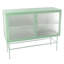 Buffet avec 2 portes cannelées en verre et tablette réglable-291107602