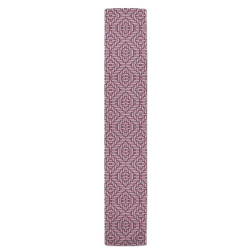 Chemin de table Lynda, 72 po x 16 po, Bourgogne, Z Aztec Lines
