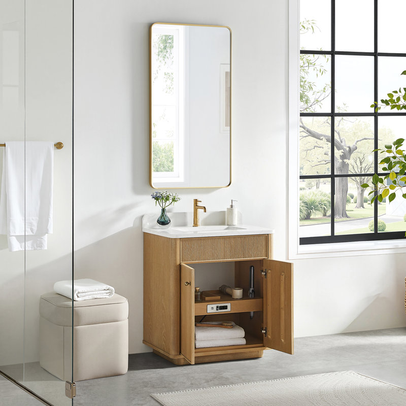 Ensemble de meuble-lavabo simple 30 po Taren, Gris cendré délavé