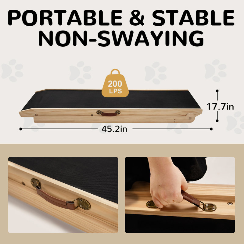 45" Ramp, 23.6" H x 17.7" W x 45.2" D
