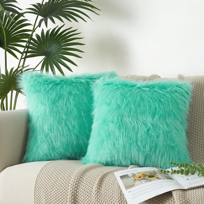 Coussin Flafia avec coussin, coussin décoratif moelleux, 16 po x 16 po, Comme neuf