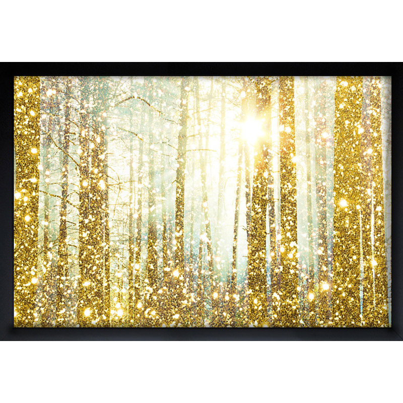 « Magical Forest » par Oliver Gal - impression d'art graphique, H 26 po x l 38 po, Cadre noir