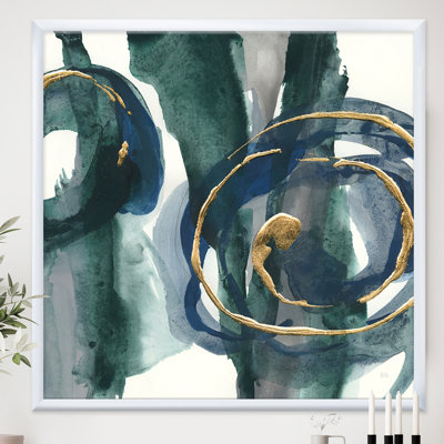 «Mettalic Indigo and Gold III», reproduction sur toile encadrée