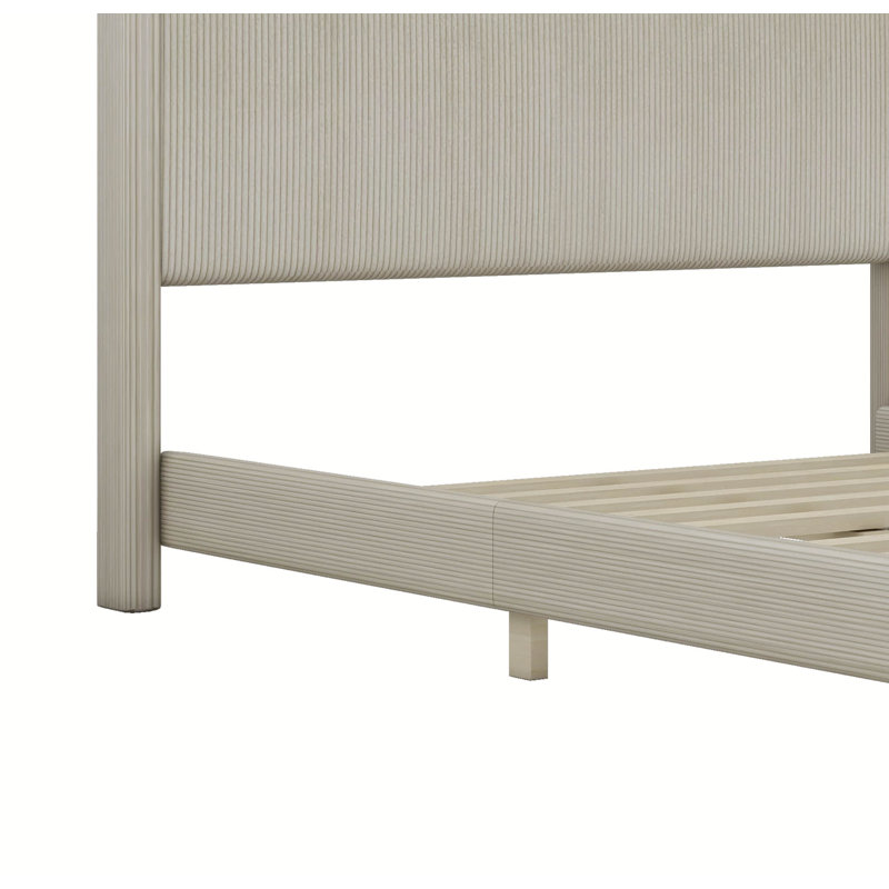 Lit de rangement rembourré Marietherese, Beige