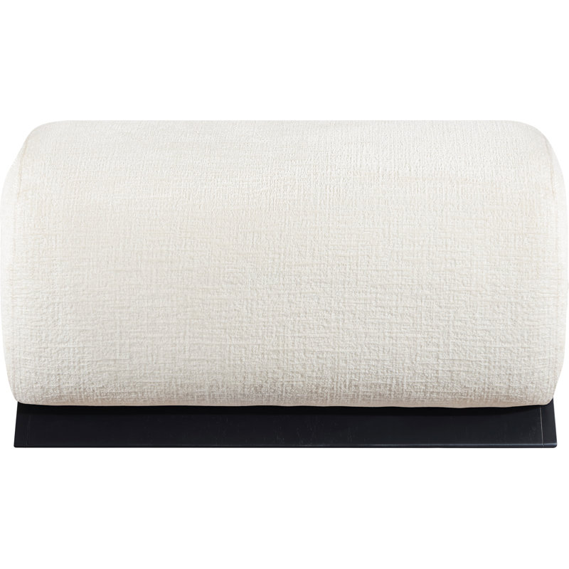 Repose-pieds Akira, Tissu de polyester crème, Noir