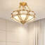 Lustre semi-encastré à 4 lumières à intensité variable avec abat-jour en verre et sources de lumière