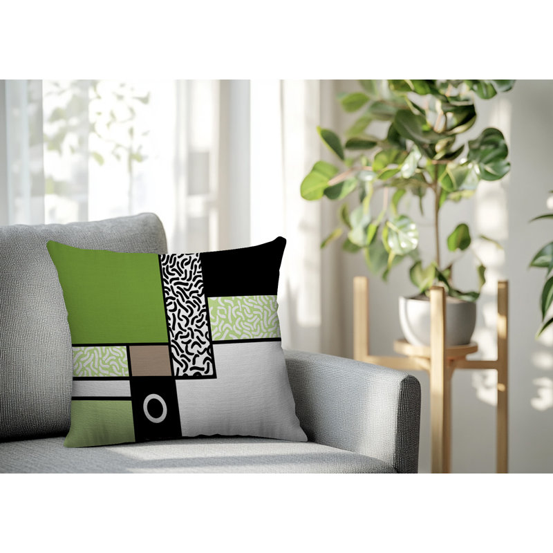 Coussin carré intérieur / extérieur Trix Abstract, Carré 20 po