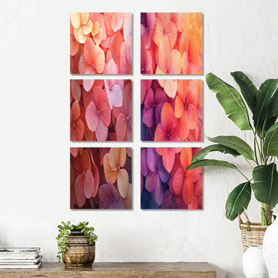 Grecia - ensemble d'art mural en toile florale de 6