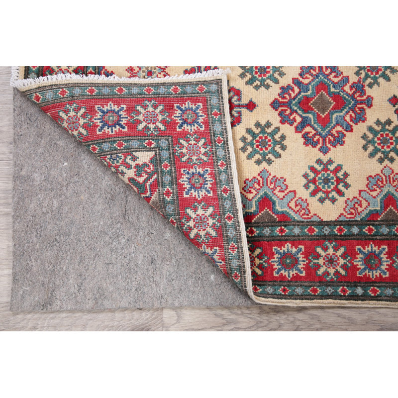 Tapis unique en laine noué à la main style Kazak des années 2010 de 2 pi 7 po x 4 pi 1 po rouge Nineveh