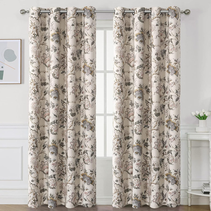 Living Room Floral Printed Curtains
