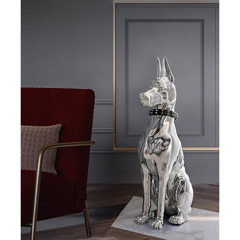 29.53" Silver Resin Decorative Objects, 29.53" H x 9.45" W x 13.39" D