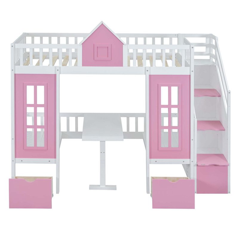Twin-Over-Twin Bunk Bed With Changeable Table