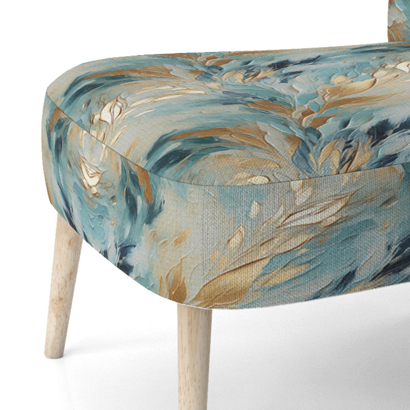 Fauteuil d'appoint rembourré doré et bleu Frosty Drift Experienc