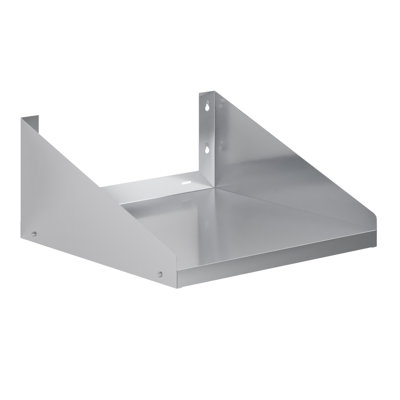 Tablette murale 24 po x 24 po en acier inoxydable avec protections latérales