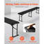 Banc d'extérieur pliable en plastique 71,8 po pour jardin noir