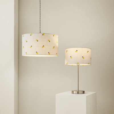 20 cm H Drum Fabric Lamp Shade ( Slip-On ) in Cream
