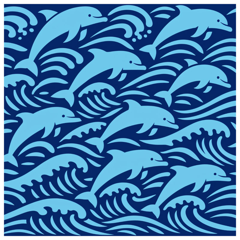 Couvertures Blue Dolphins Waves, L 50 po x H 60 po