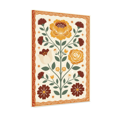 Motif floral de plantes et de fleurs aux couleurs vives et au design élégant