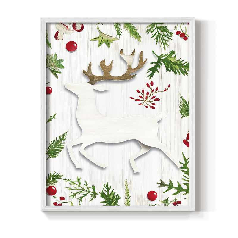 Reproduction encadrée - bois massif, H 30 po x l 24 po, Blanc