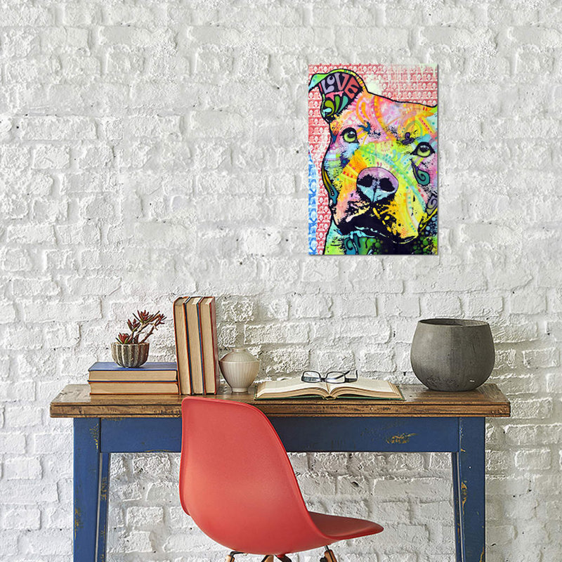 Thoughtful Pit Bull This Years by Dean Russo - Print on Canvas, 66.04 cm H x 45.72 cm W x 1.91 cm D, No Frame