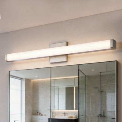 30 po Barre d'éclairage à DEL 1 lumière pour salle de bain intégrée moderne en nickel brossé 1 lumière, intensité variable 3000K, 20W 1360Lm