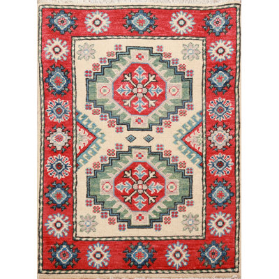 Tapis de vestibule oriental traditionnel Kazak 2x3