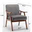 Chaise d'appoint avec revêtement en velours et structure en bois massif, mobilier de salon classique de style Mid-Century moderne pour sièges supplémentaires-41996909