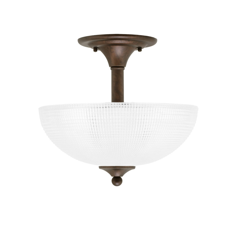 Mannheim Semi-Flush 2 Bulbs With Glass, Bronze, Clear