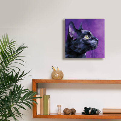  «Geocat» par Rich Monet, art mural sur toile, 12 po x 12 po