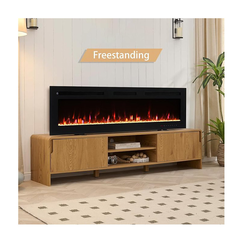 FLAMEKO Winslow Wall Mounted/Media Wall/Free Standing Fireplace With Realistic Flame Effect Heater 9 Colour Flame Effect