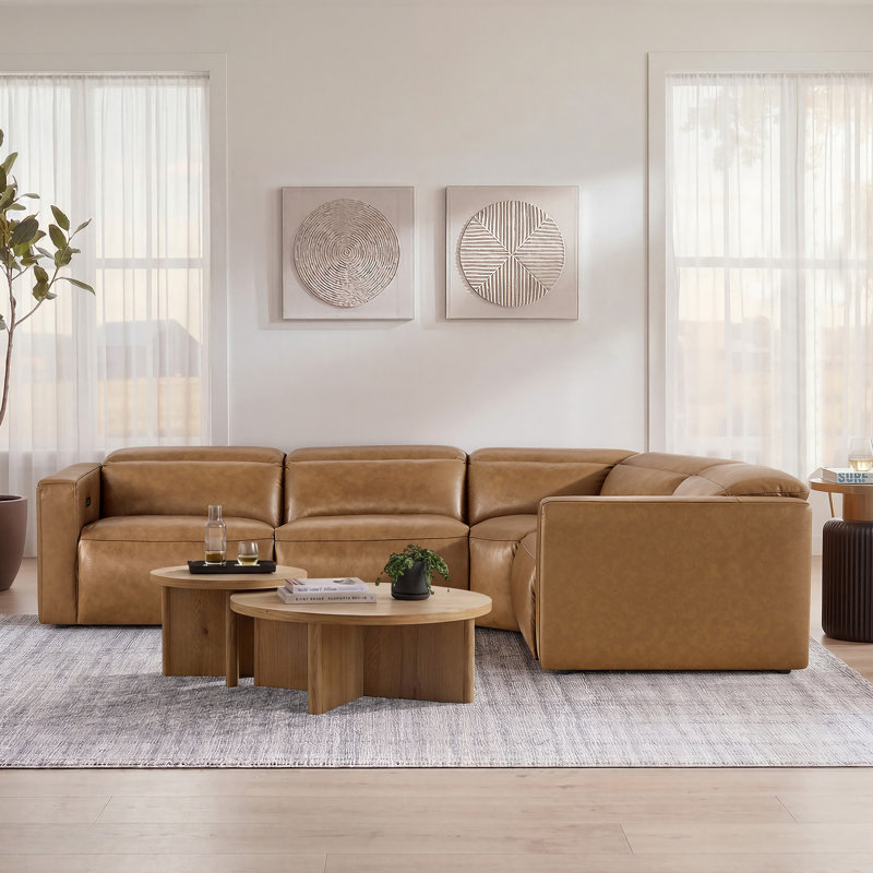 Canapé modulaire inclinable électrique 5 pièces Wall-hugger, Orienté à droite, H 39,4 po x l 125,2 po x P 91,7 po
