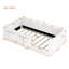 Lit simple tapissier sur pied-133239019
