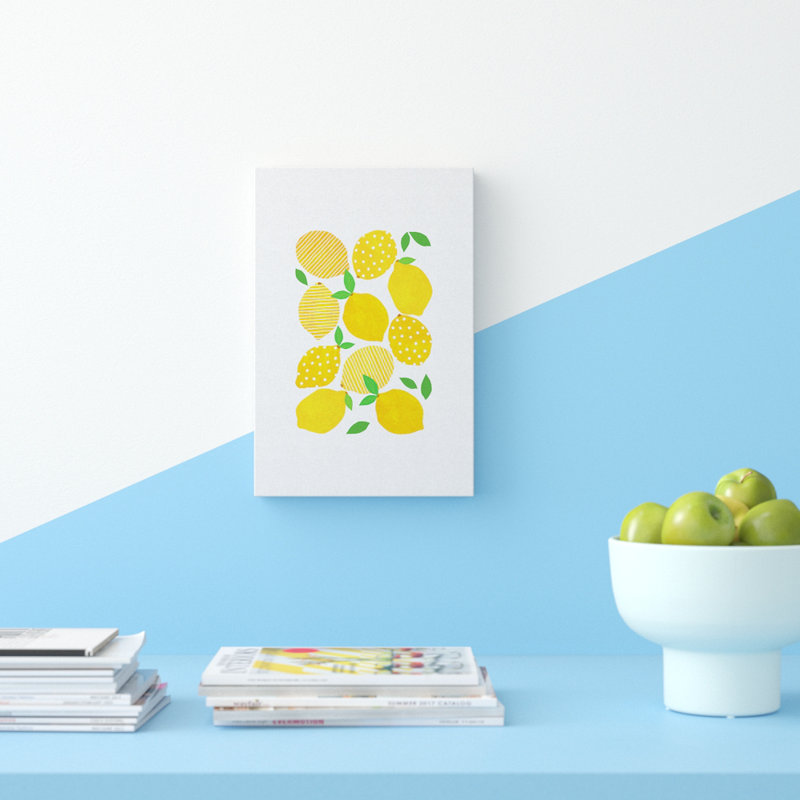 " Lemon Crowd " by Orara Studio, 48" H x 32" W x 1.5" D, Black Framed Canvas, No Mat